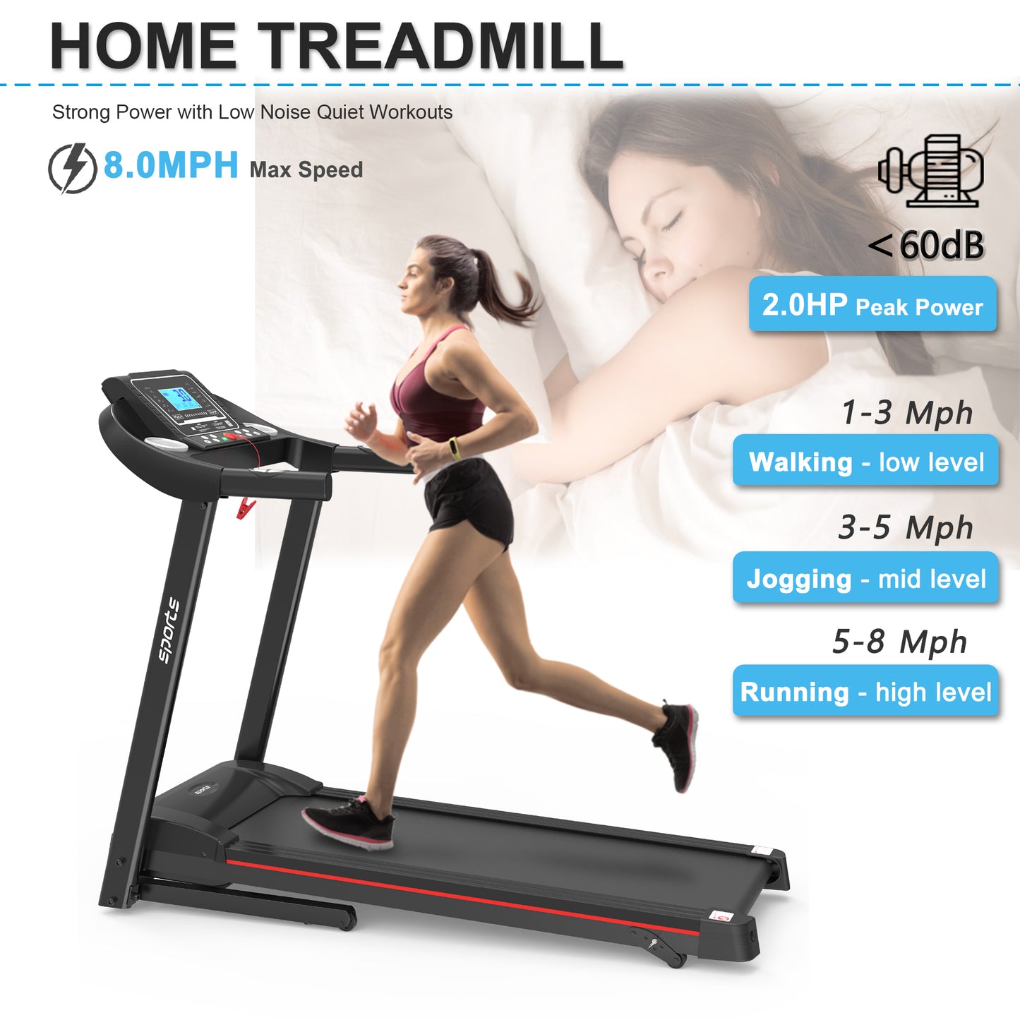 Fitshow Home Foldable Treadmill