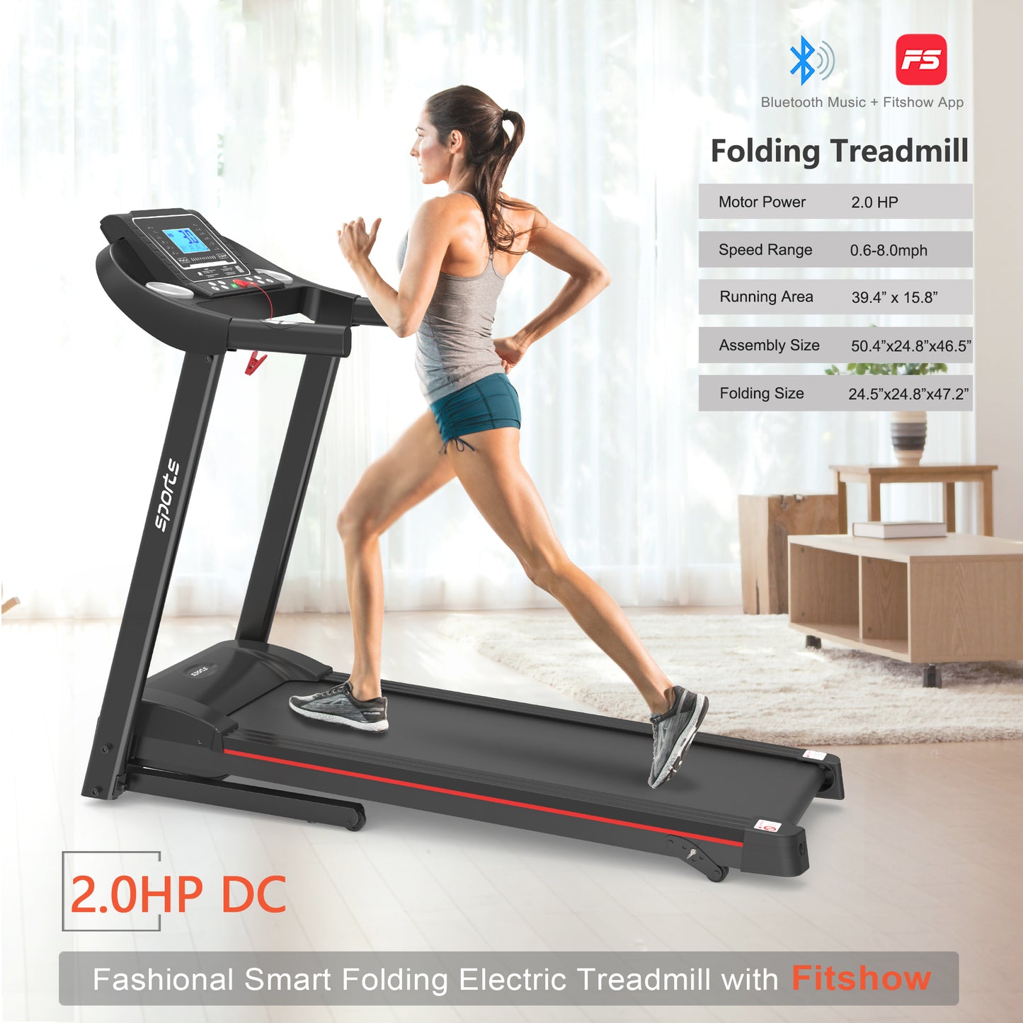 Fitshow Home Foldable Treadmill
