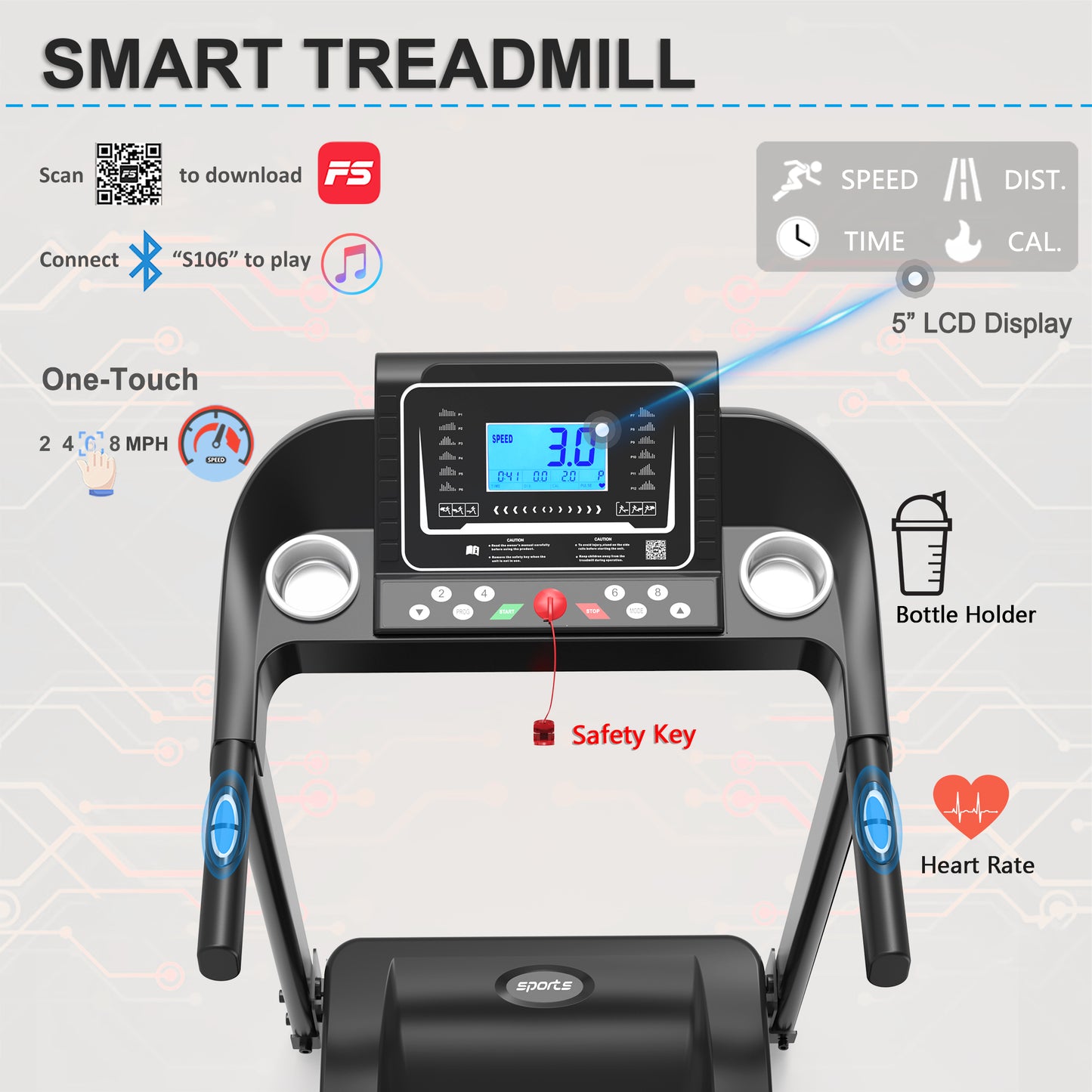 Fitshow Home Foldable Treadmill