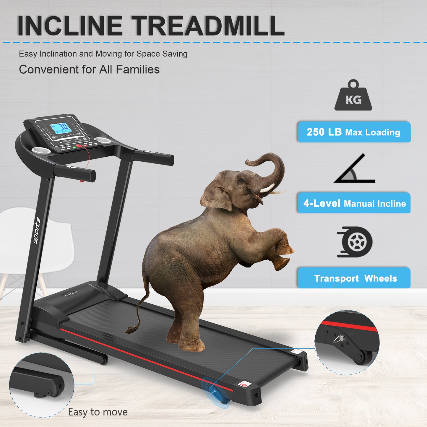 Fitshow Home Foldable Treadmill
