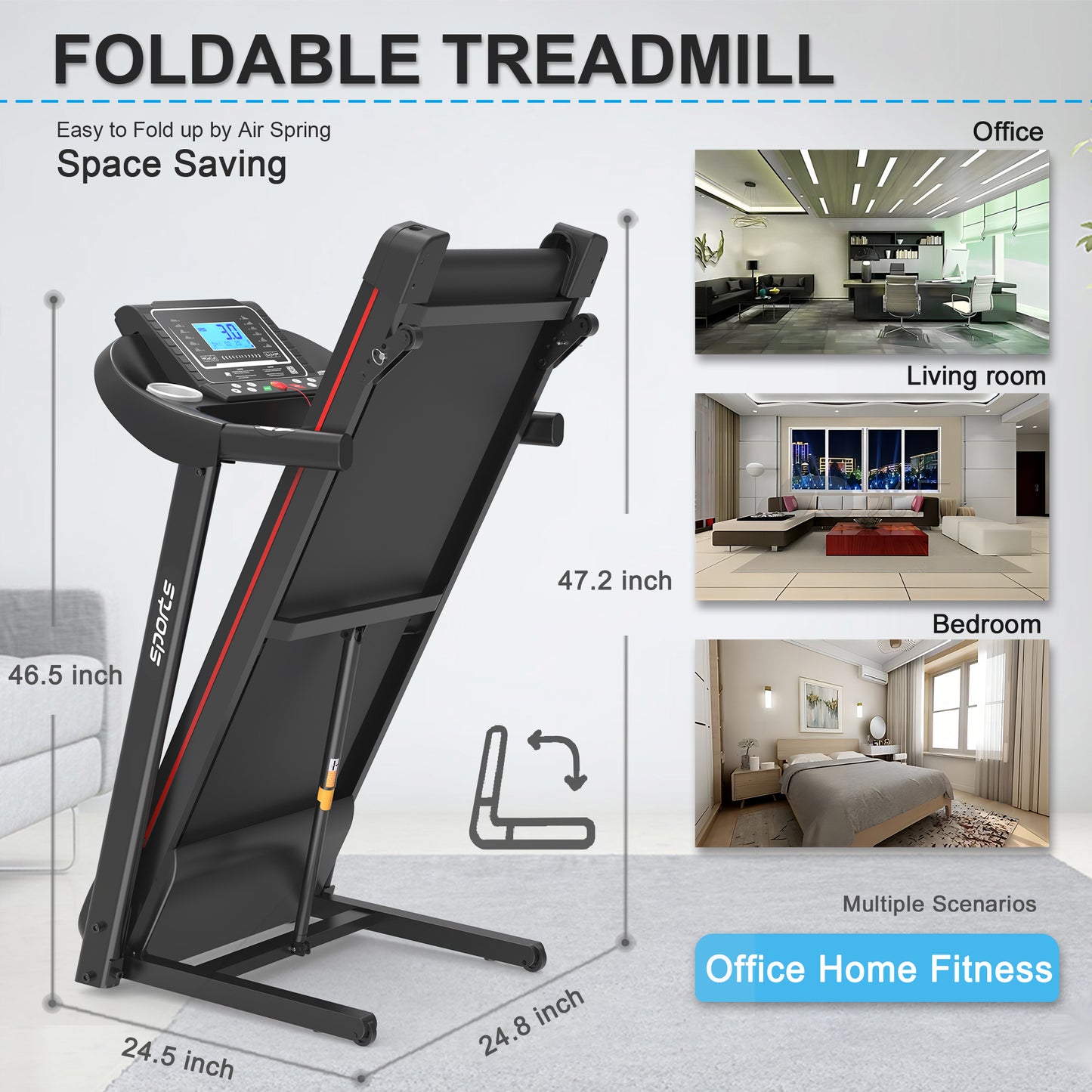 Fitshow Home Foldable Treadmill